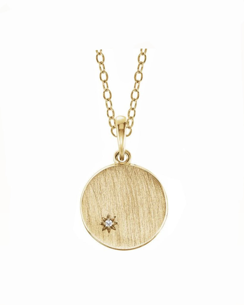 14ct Gold Engravable Diamond Necklace