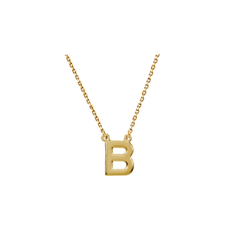 Solid Gold Initial Necklace A-Z