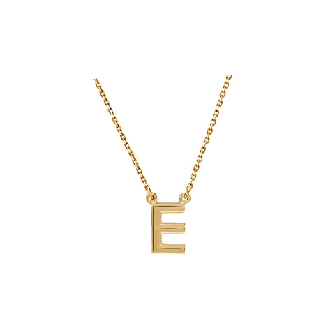 Solid Gold Initial Necklace A-Z
