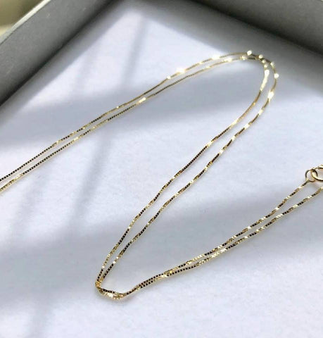 Solid 14ct Gold Box chain 16inch