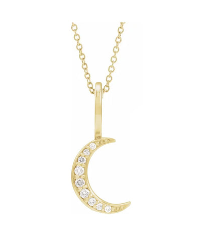 Diamond Crescent Moon Necklace