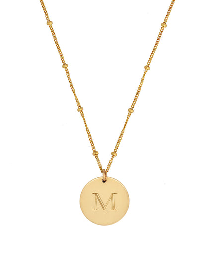 Gold Initial Necklace On Curb Chain