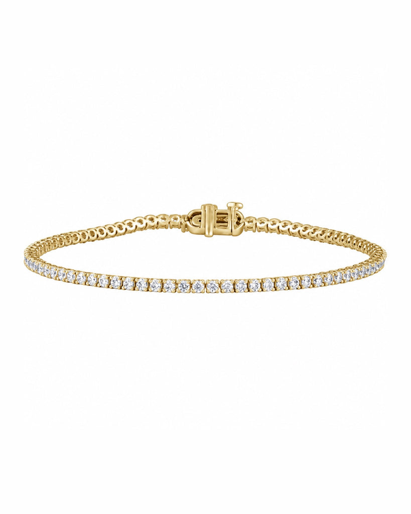 Solid 14K Gold 2CTW Tennis Bracelet