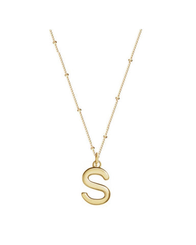 Solid 14k Gold Mini Love Letter Necklace On Curb Chain