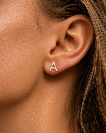 14ct Gold & Diamond Stud A-Z