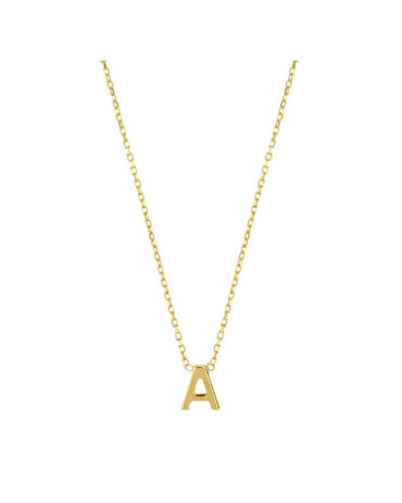 Tiny Gold Initial Necklace A-Z