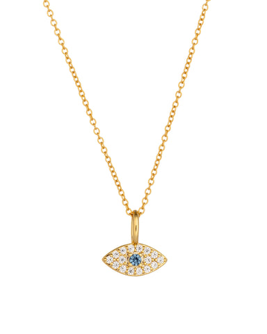New! 14k Gold filled Aqua Evil Eye Necklace