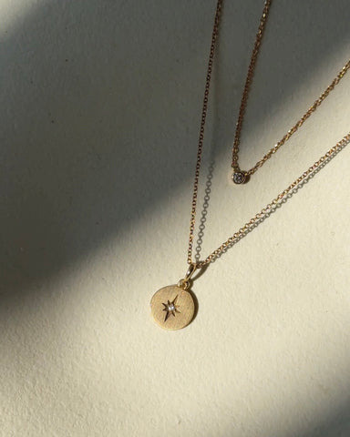 Floating Natural Diamond Bezel Necklace