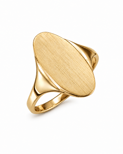 Solid Gold Engravable Signet Ring