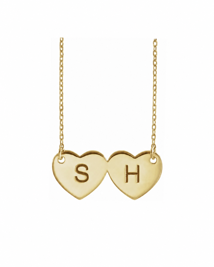 14ct Gold Double Hearts Necklace