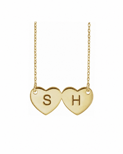 14ct Gold Double Hearts Necklace