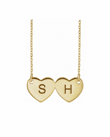 14ct Gold Double Hearts Necklace