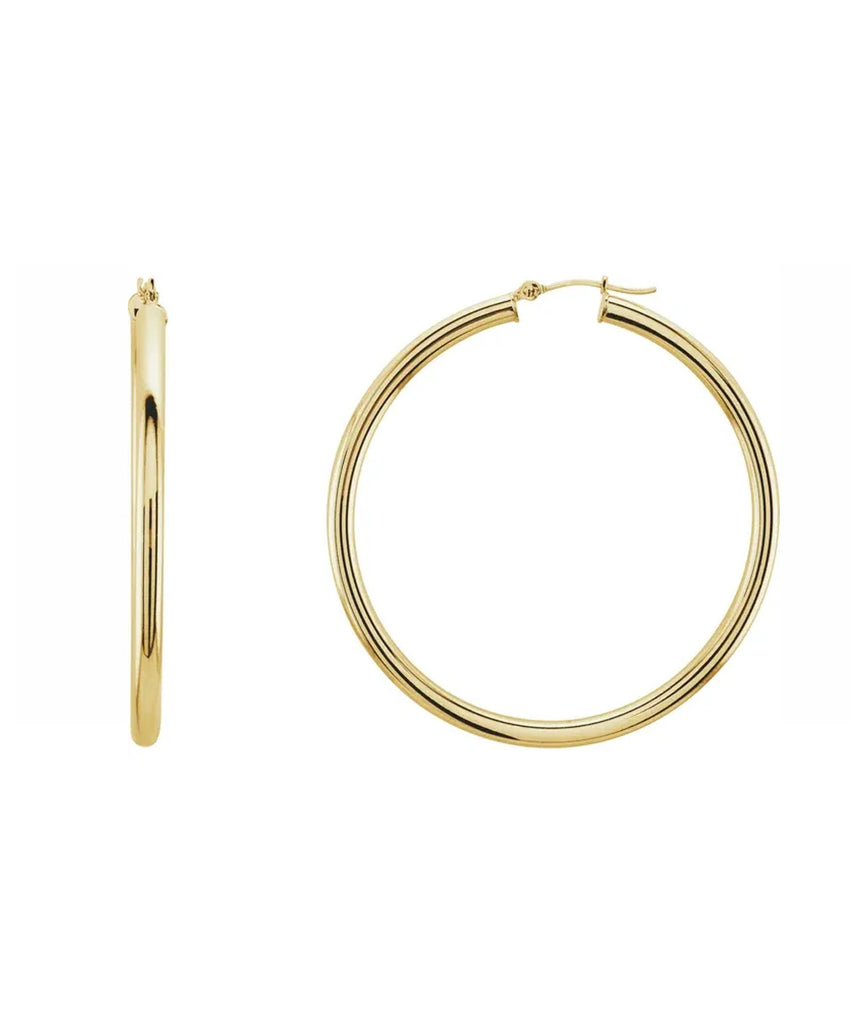 New! Large Solid Gold Hoops 50mm