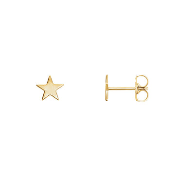 Solid Gold Star Studs