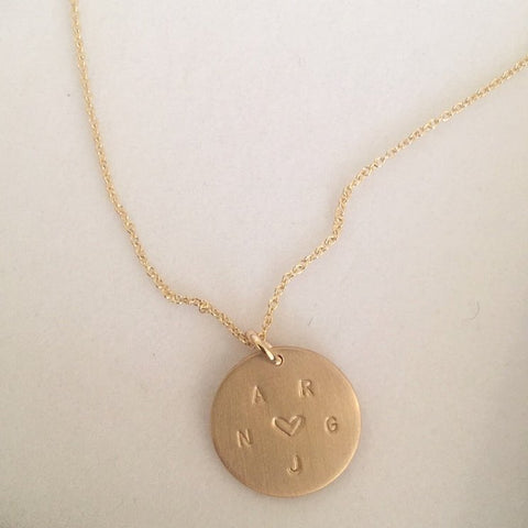 Customisable Disc Necklace on plain chain