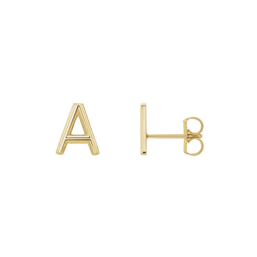 Solid Gold Initial Stud A-Z