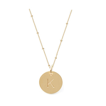 Gold Initial Necklace On Curb Chain
