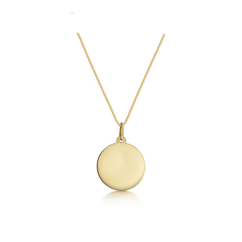 Solid 9K Gold Customisable Disc Necklace