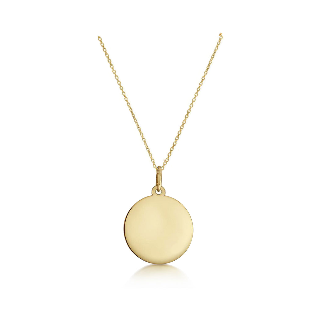 Solid 14K Gold Customisable Disc Necklace – Roxluna