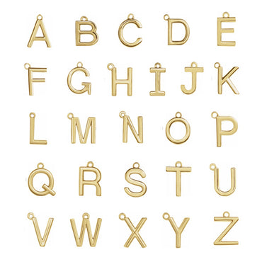 Solid Gold Individual Initial Charm A-Z