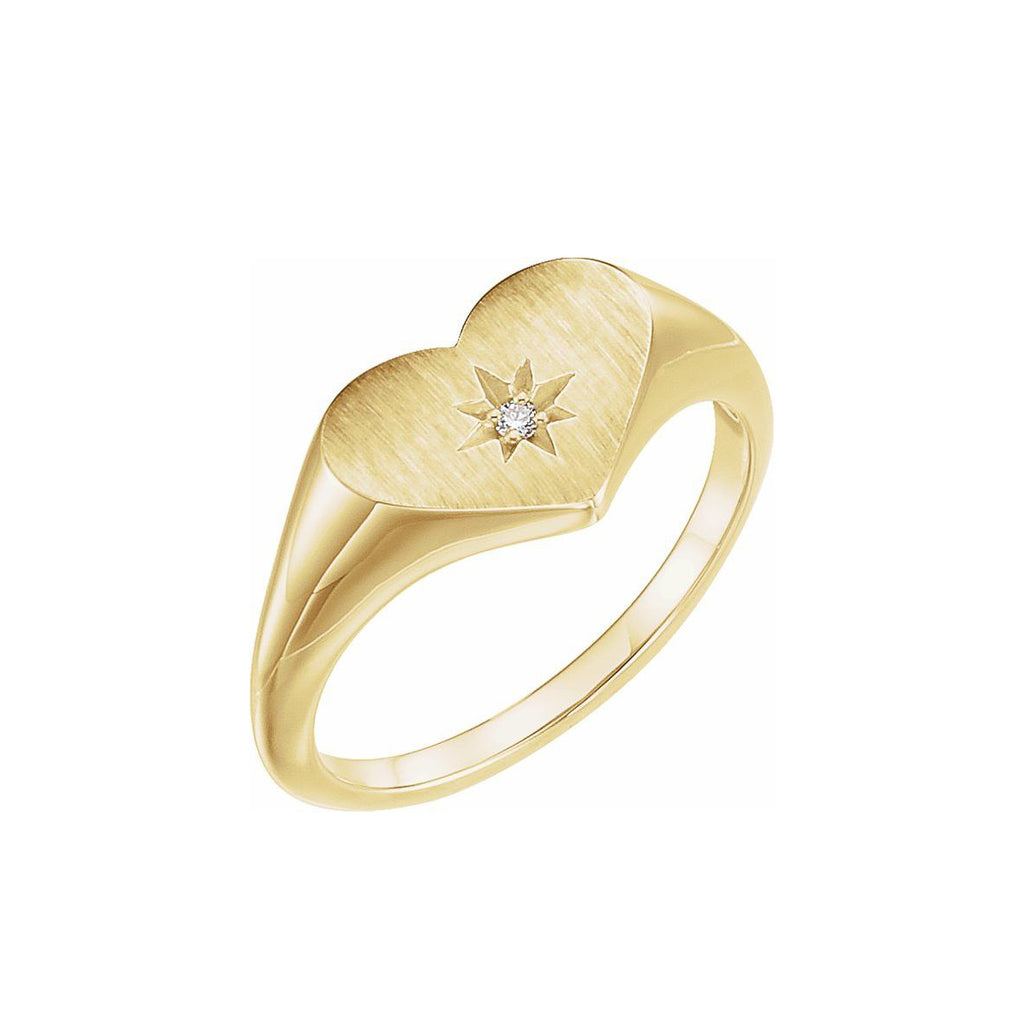 Gold and Diamond Heart Ring