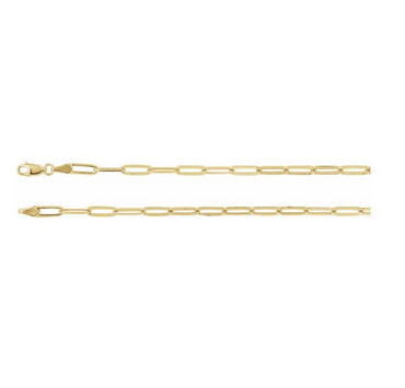 New! Gold Flat Link Chain Necklace 16inch