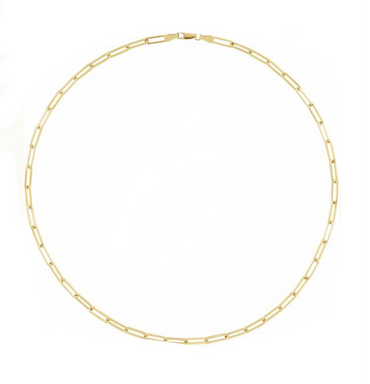 New! Gold Flat Link Chain Necklace 16inch