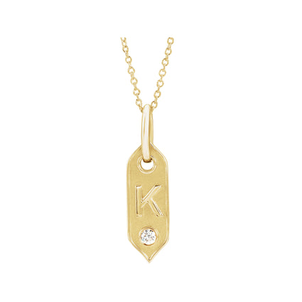 Solid Gold & Diamond Letter Necklace A-Z