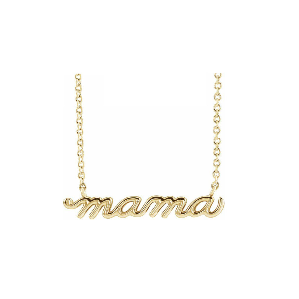 Solid Gold Mama Necklace