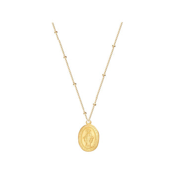 Gold Miraculous Necklace on Curb Chain
