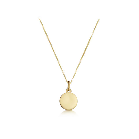 Solid 14K Gold Customisable Mini Disc Necklace