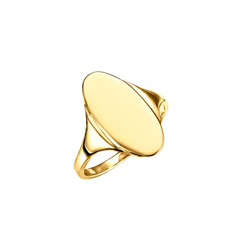 Solid Gold Engravable Signet Ring