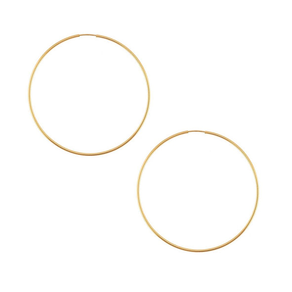 Large Yellow Gold Endless Hoops